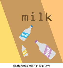 Vector illustration of a set of labels for milk and dairy