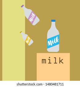 Vector illustration of a set of labels for milk and dairy
