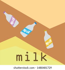 Vector illustration of a set of labels for milk and dairy