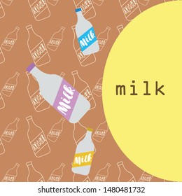 Vector illustration of a set of labels for milk and dairy