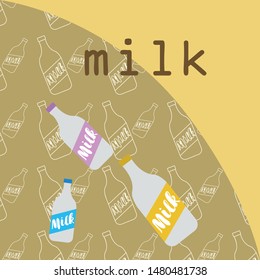 Vector illustration of a set of labels for milk and dairy