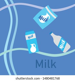 Vector illustration of a set of labels for milk and dairy
