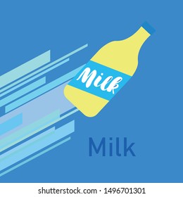 Vector illustration of a set of labels for milk and dairy