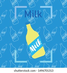 Vector illustration of a set of labels for milk and dairy