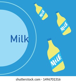 Vector illustration of a set of labels for milk and dairy