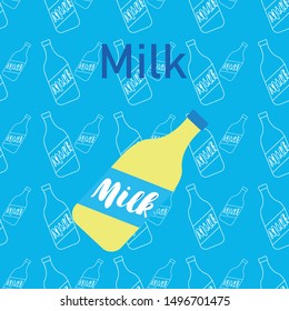 Vector illustration of a set of labels for milk and dairy
