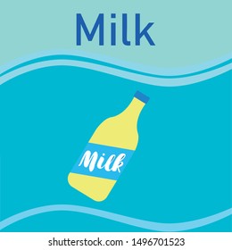 Vector illustration of a set of labels for milk and dairy