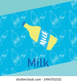 Vector illustration of a set of labels for milk and dairy