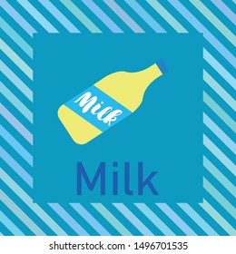 Vector illustration of a set of labels for milk and dairy