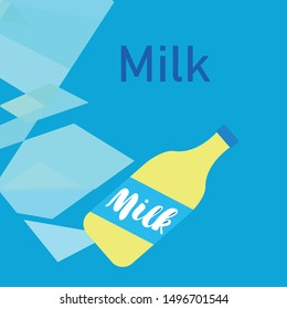 Vector illustration of a set of labels for milk and dairy