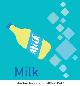 Vector illustration of a set of labels for milk and dairy
