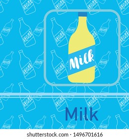 Vector illustration of a set of labels for milk and dairy