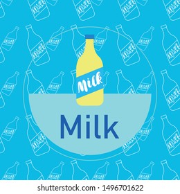 Vector illustration of a set of labels for milk and dairy