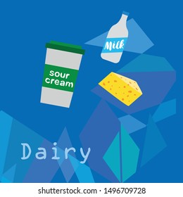 Vector illustration of a set of labels for milk and dairy