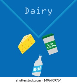 Vector illustration of a set of labels for milk and dairy
