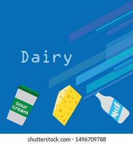 Vector illustration of a set of labels for milk and dairy