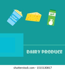 Vector illustration of a set of labels for milk and dairy