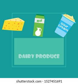 Vector illustration of a set of labels for milk and dairy