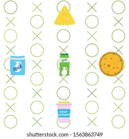 Vector illustration of a set of labels for milk and dairy