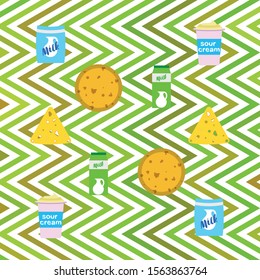 Vector illustration of a set of labels for milk and dairy