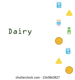 Vector illustration of a set of labels for milk and dairy