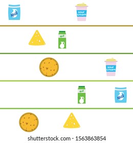 Vector illustration of a set of labels for milk and dairy