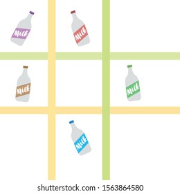 Vector illustration of a set of labels for milk and dairy