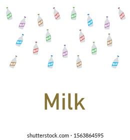 Vector illustration of a set of labels for milk and dairy