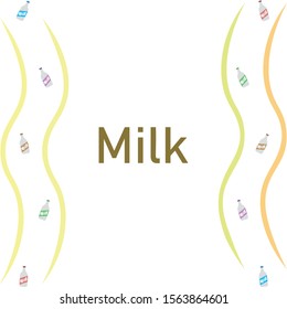 Vector illustration of a set of labels for milk and dairy