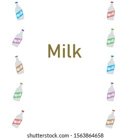 Vector illustration of a set of labels for milk and dairy