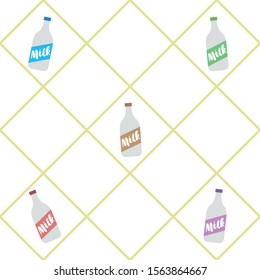 Vector illustration of a set of labels for milk and dairy