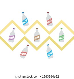 Vector illustration of a set of labels for milk and dairy