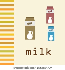 Vector illustration of a set of labels for milk and dairy