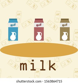 Vector illustration of a set of labels for milk and dairy