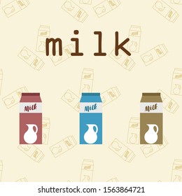 Vector illustration of a set of labels for milk and dairy