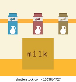 Vector illustration of a set of labels for milk and dairy