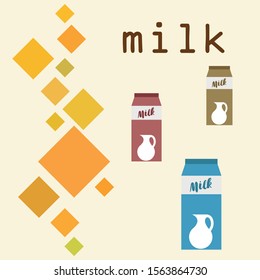 Vector illustration of a set of labels for milk and dairy