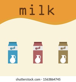 Vector illustration of a set of labels for milk and dairy