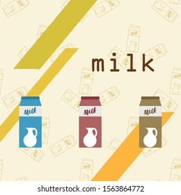 Vector illustration of a set of labels for milk and dairy