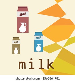 Vector illustration of a set of labels for milk and dairy