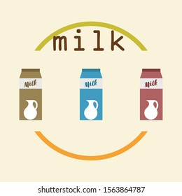Vector illustration of a set of labels for milk and dairy