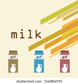 Vector illustration of a set of labels for milk and dairy