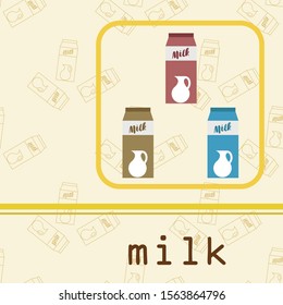Vector illustration of a set of labels for milk and dairy