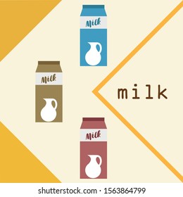 Vector illustration of a set of labels for milk and dairy