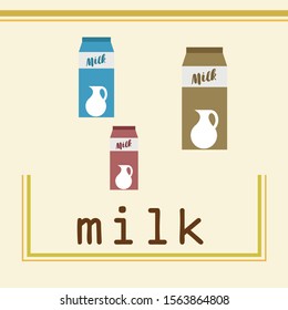 Vector illustration of a set of labels for milk and dairy