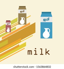 Vector illustration of a set of labels for milk and dairy