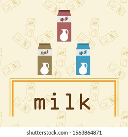 Vector illustration of a set of labels for milk and dairy