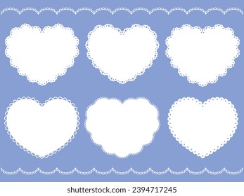 Vector illustration set of lace style heart frames