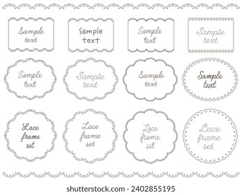 Vector illustration set of lace style frames