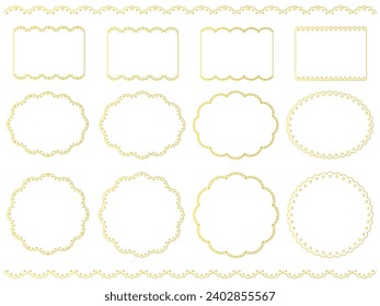 Conjunto de ilustraciones vectoriales de marcos de estilo de encaje